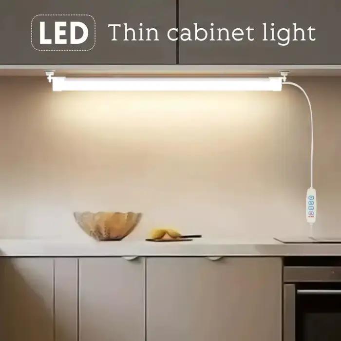 1PC LED sous armoire éclairage USB prise réglable 3 changements de couleur LED veilleuse cuisine chambre