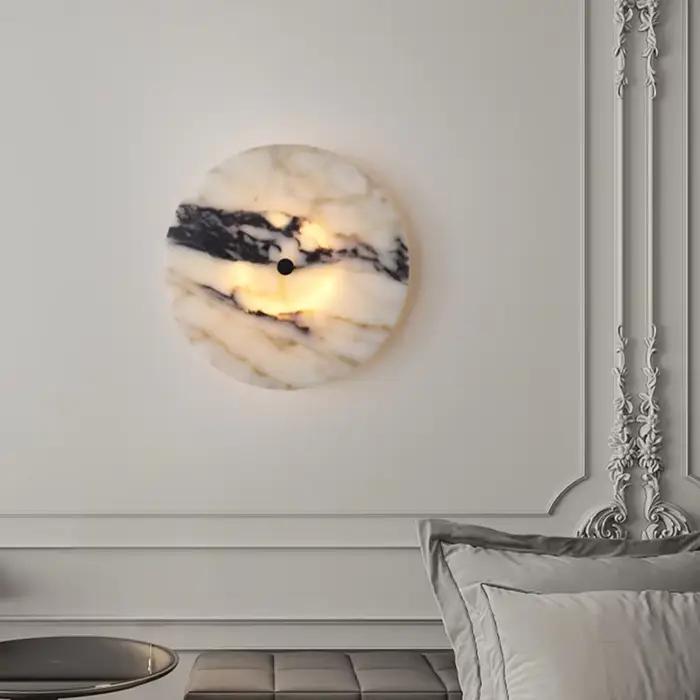 Rond luxe pierre naturelle albâtre applique salon marbre