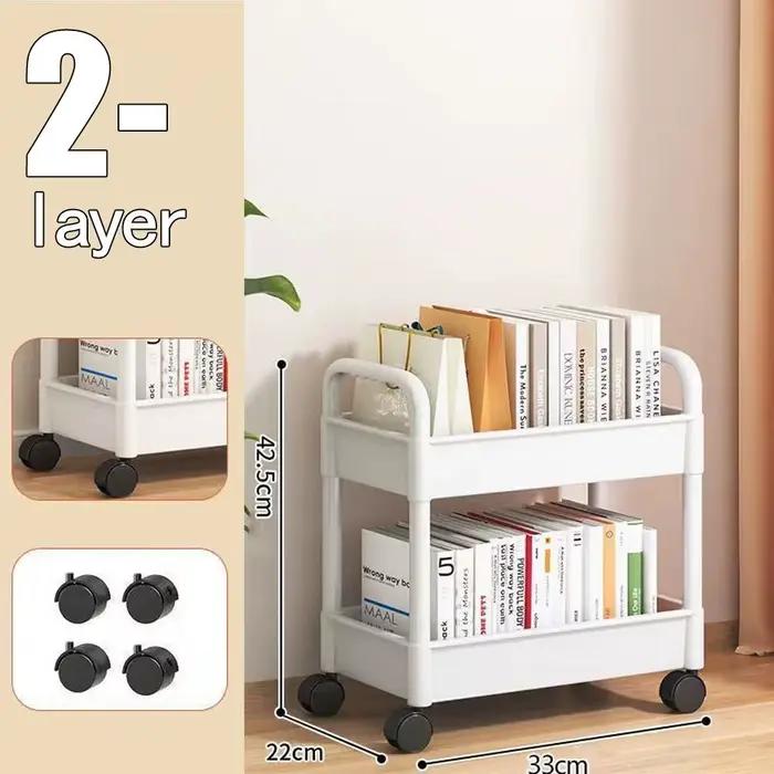 Étagère de rangement multi-niveaux avec roulettes