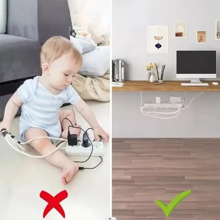 Plateau de gestion de câbles de bureau