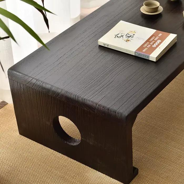 Table à thé en bois massif design minimaliste moderne pour bureau et intérieur élégant avec espace de rangement occaions spéciales pour femme et homme