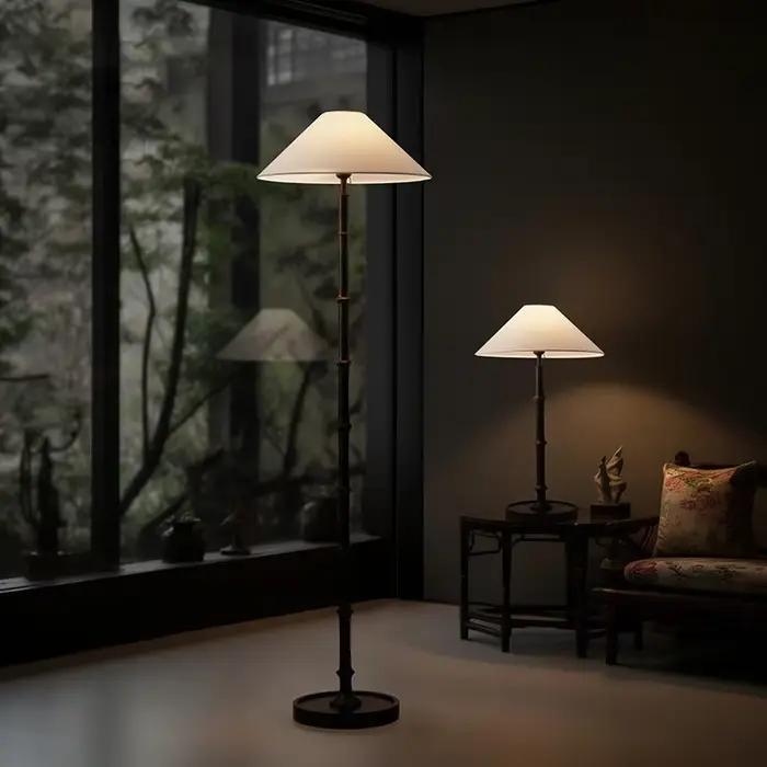 Lampe sur pied vintage style Wabi-Sabi