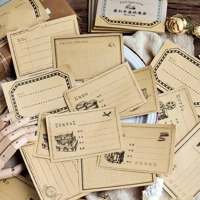 30 feuilles/paquet journal fournitures de bureau papier Kraft mémo Notes message Plan quotidien livre de mots enfants école papeterie