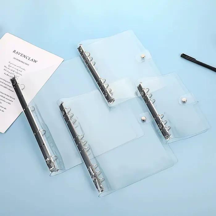 Classeur à anneaux transparent en PVC A5/A6 pour feuilles mobiles