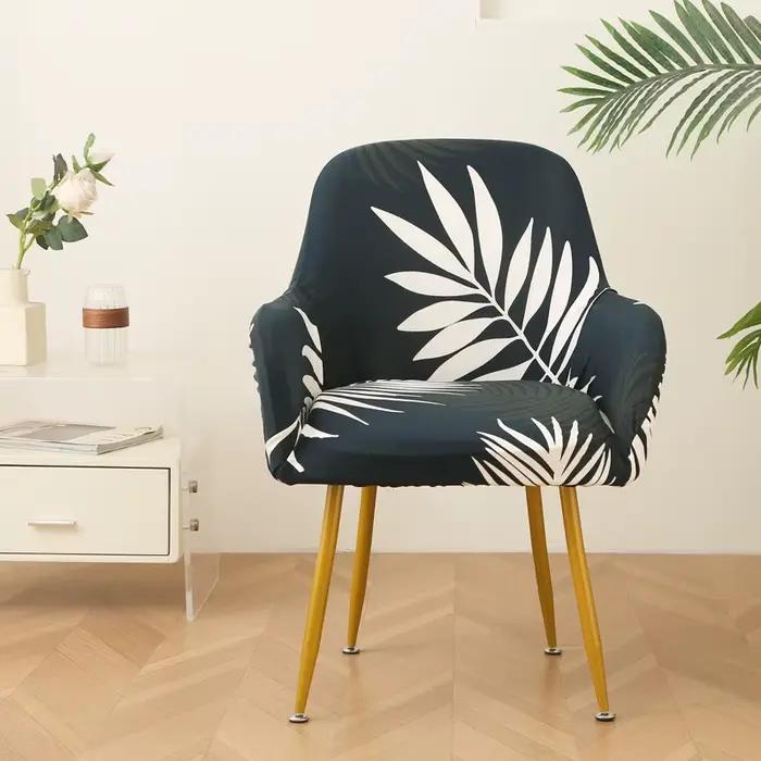 Nouvelle housse de chaise incurvée avec accoudoirs hauts