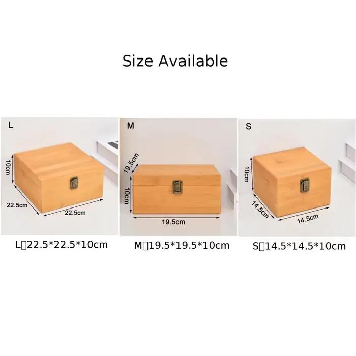 Boîte de rangement en bois de pin S/M/L