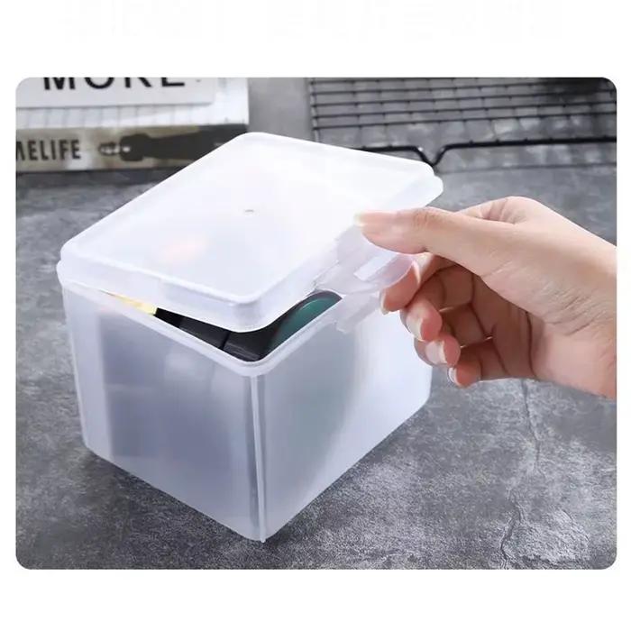 Boîte de rangement en plastique transparent avec couvercle