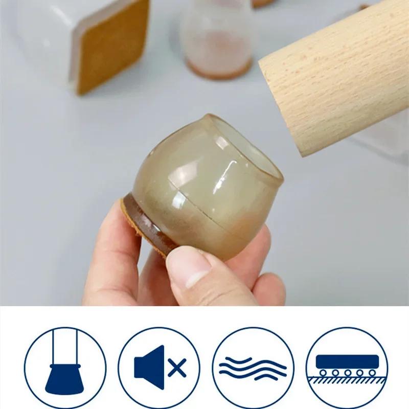Protecteurs de jambes de chaise, coussinets ronds en feutre pour plancher en bois dur, couvertures e