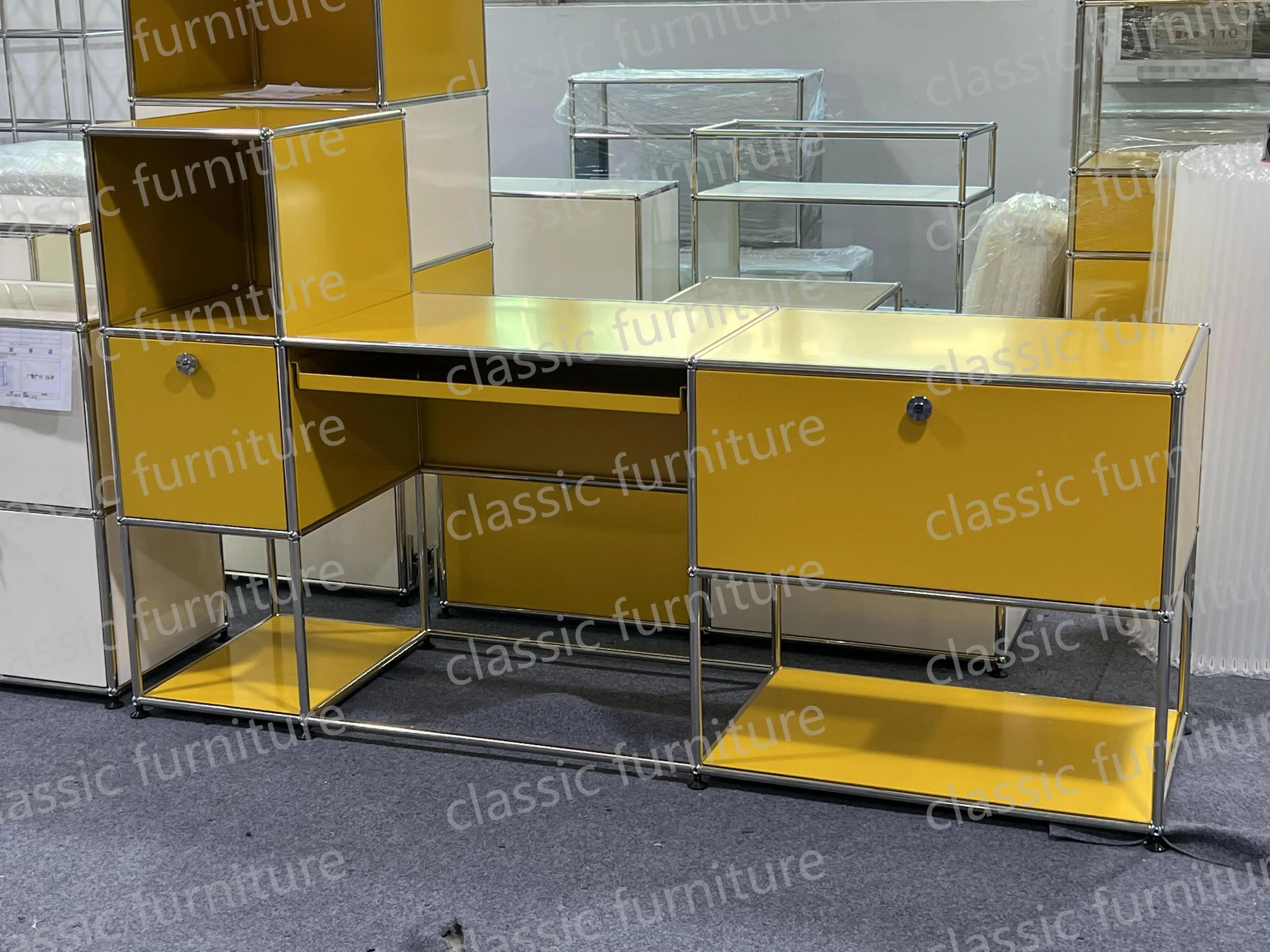 Meubles modulaires personnalisés en métal et acier inoxydable, armoire de rangement, buffet, étagère