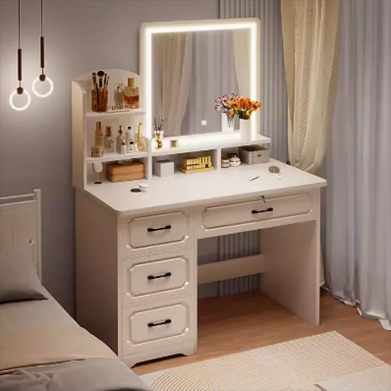 Poignées nordiques fille coiffeuse chambre maquillage minimaliste vanité miroir coiffeuse chambre pa