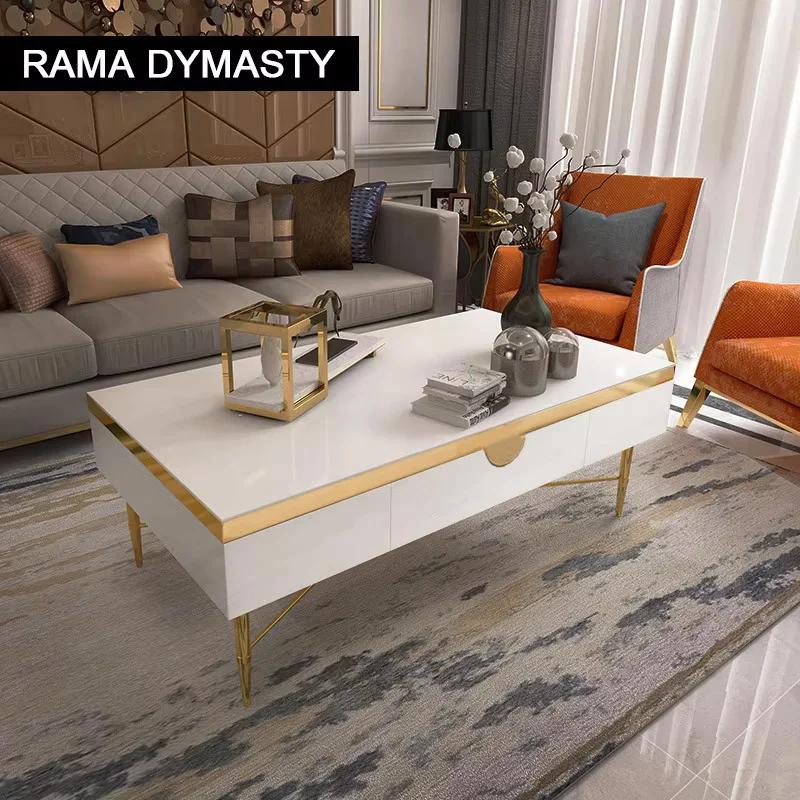 Table basse marocaine en acier inoxydable, nouveau, classique, postmoderne, carrée, table à thé pour