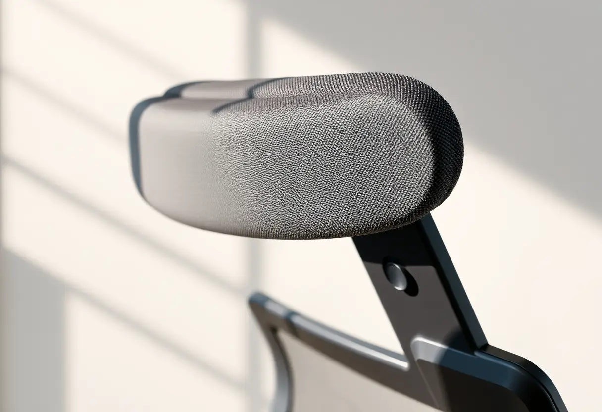 Un appui-tête ajustable sur un fauteuil de bureau pour soutenir le cou