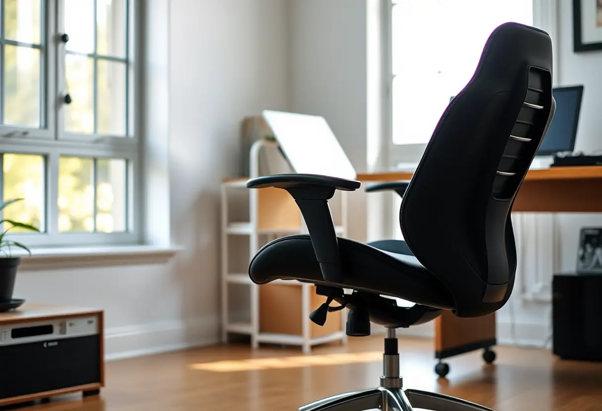 Fauteuil de bureau robuste dans un bureau à domicile